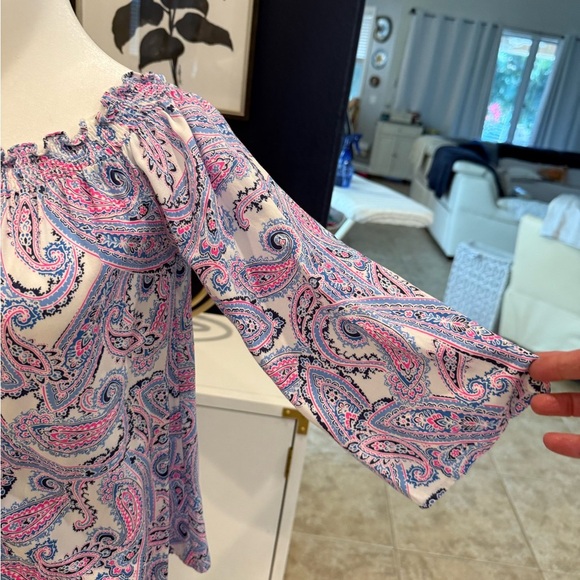 Southern Tide Paisley Off-Shoulder Women's Top size xs - Picture 3 of 7